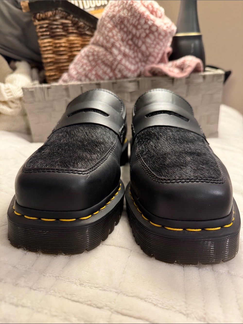Limited Edition Dr. Martens Penton Bex Square Toe Hair-On Leather Loafers (sz10)